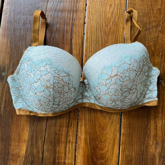 Victoria's Secret Dream Angel Lined Bra Demi Lace Toile Pastel Bra 34DDD - Picture 3 of 11